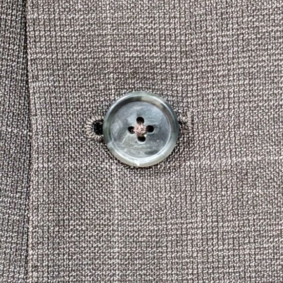 Ermenegildo Zegna x Neiman Marcus Plaid Taupe Wool Three Button Blazer Sz 46 US - Picture 5 of 7